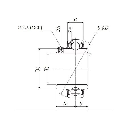 Ntn NTN UC209-110D1, Ball Insert Bearing  1625 In Id X 33465 In Od X 1937 In W Set Screw UC209-110D1